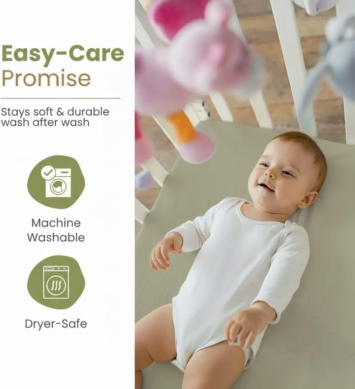 White and Sage – Crib Sheets