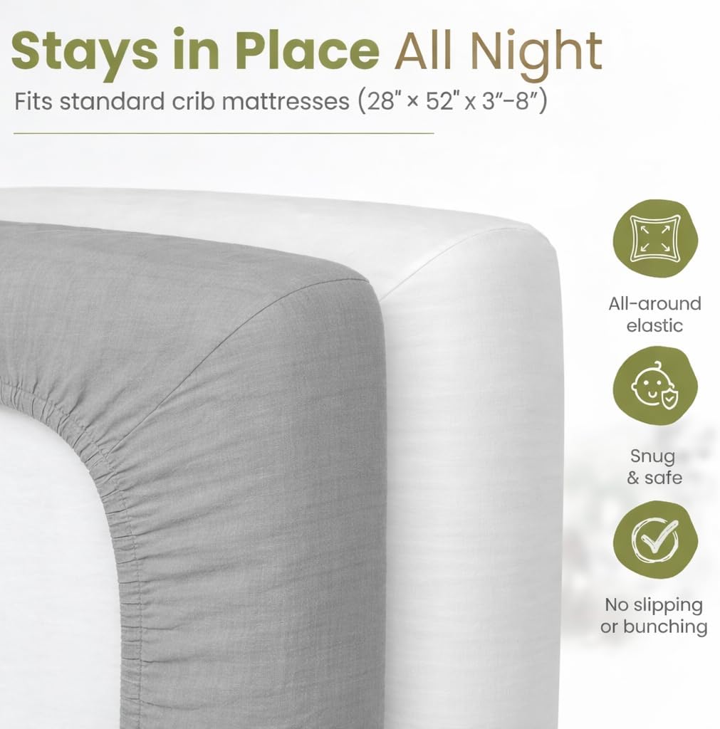 White and Grey – Crib Sheets