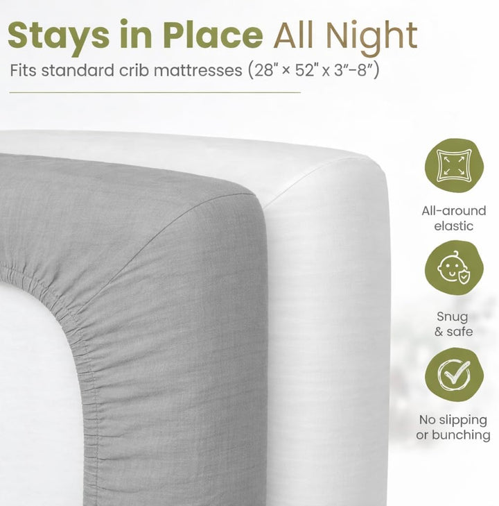 White and Grey – Crib Sheets