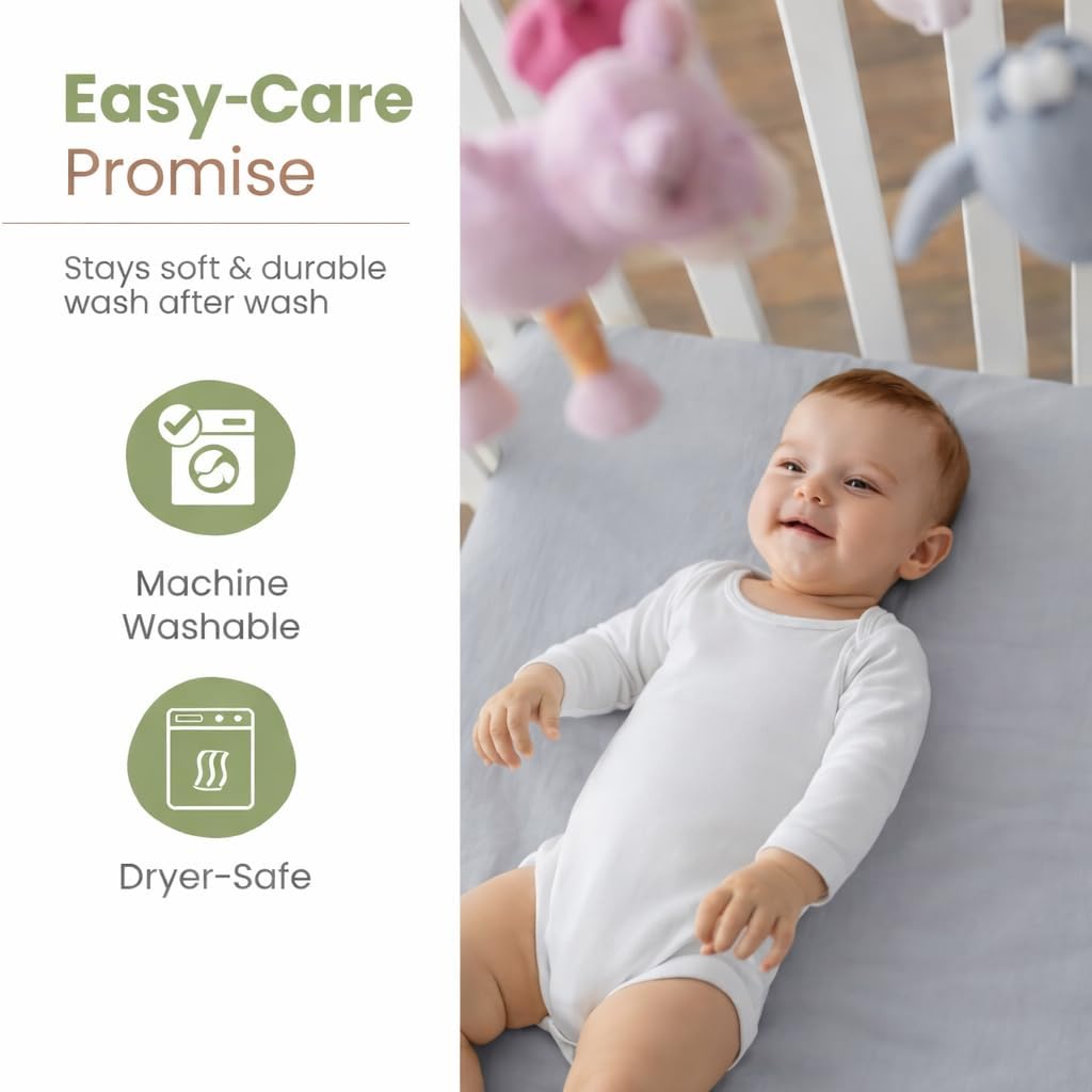 White and Grey – Crib Sheets