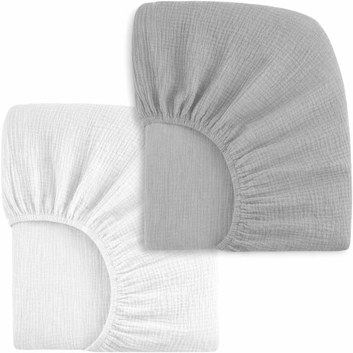 White and Grey – Crib Sheets