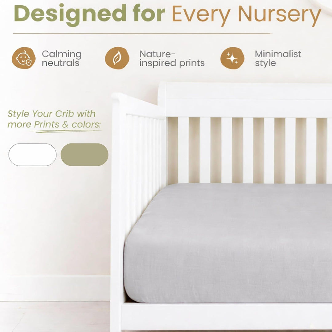 White and Grey – Crib Sheets
