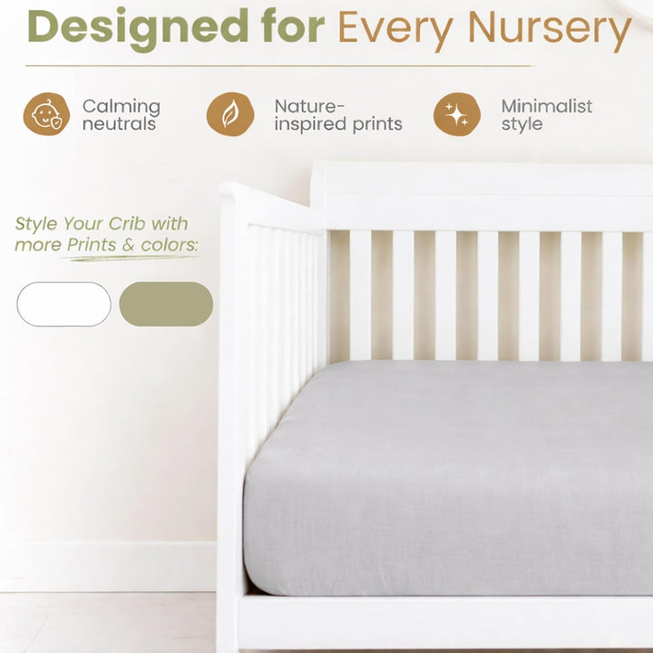 White and Grey – Crib Sheets