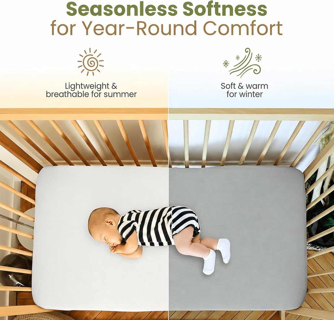 White and Grey – Crib Sheets