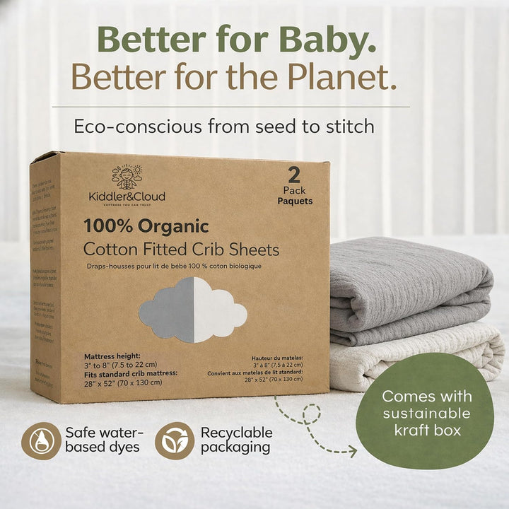 White and Grey – Crib Sheets