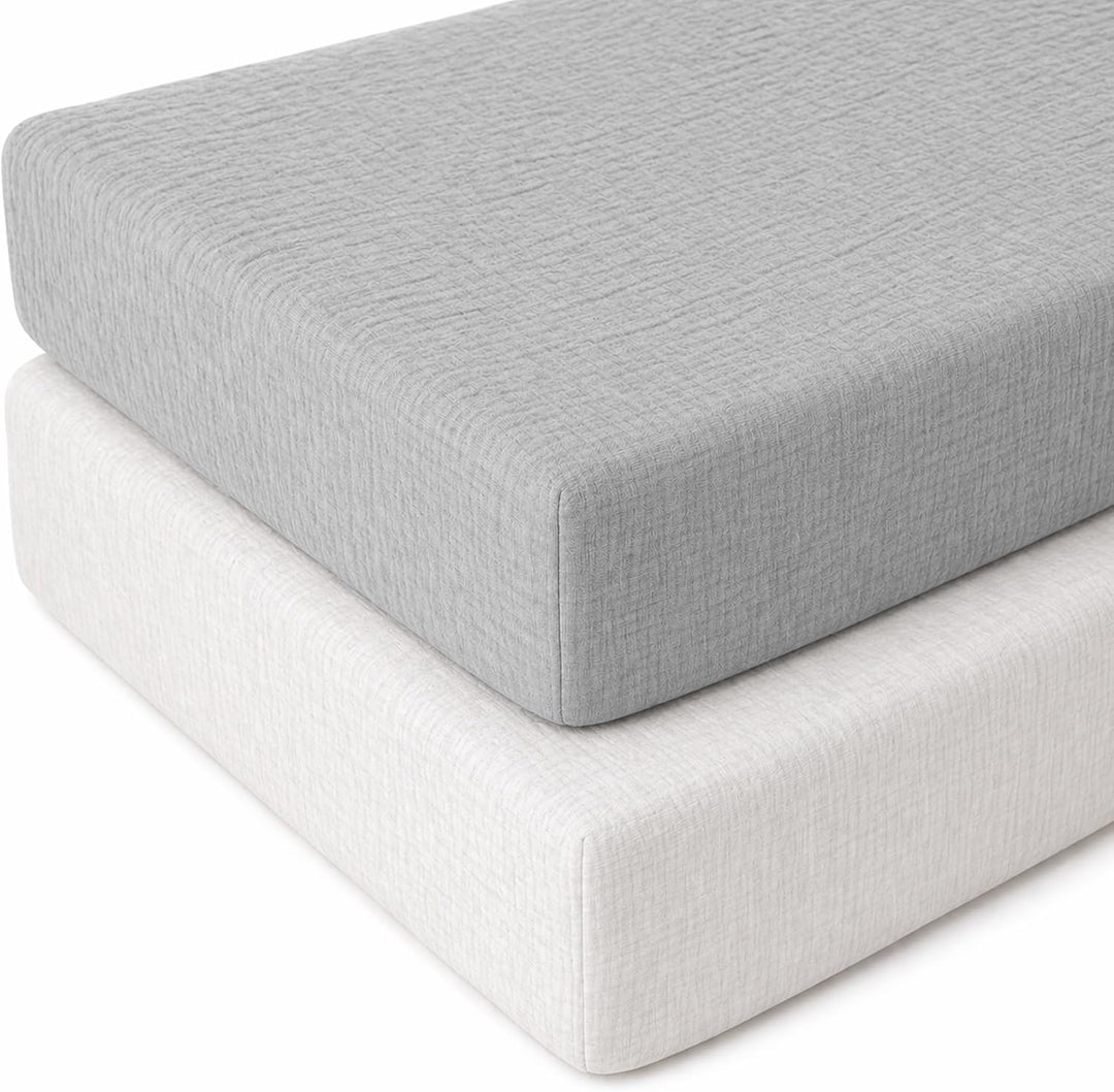 White and Grey – Crib Sheets