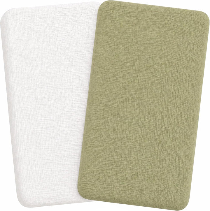 White and Sage – Crib Sheets